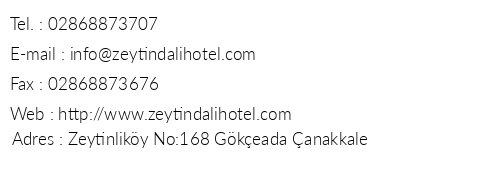 Zeytindal Hotel telefon numaralar, faks, e-mail, posta adresi ve iletiim bilgileri